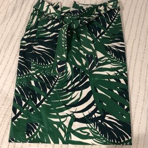 1901 tropical leaf knee-length skirt